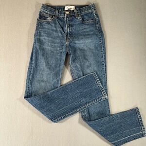 Reformation Jeans Liza High Straight Jean Laguna Blue Denim Pants Size 25‎ LY858